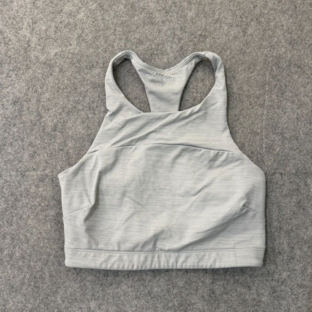 Outdoor Voices Light Grey Athena TechSweat Crop Tank Top Women's Size Small